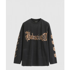 발렌시아가 로고 프린트 면 톱