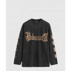 발렌시아가 로고 프린트 면 톱