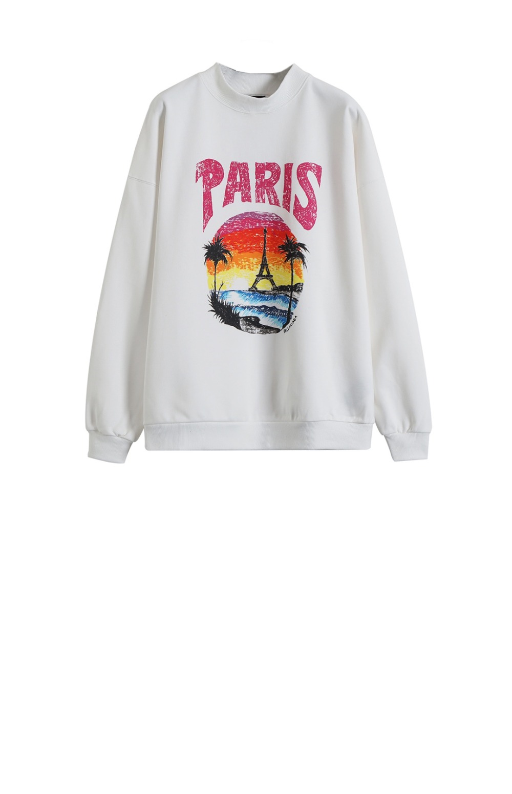 발렌시아가 로고 프린트 면 톱