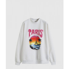 발렌시아가 로고 프린트 면 톱