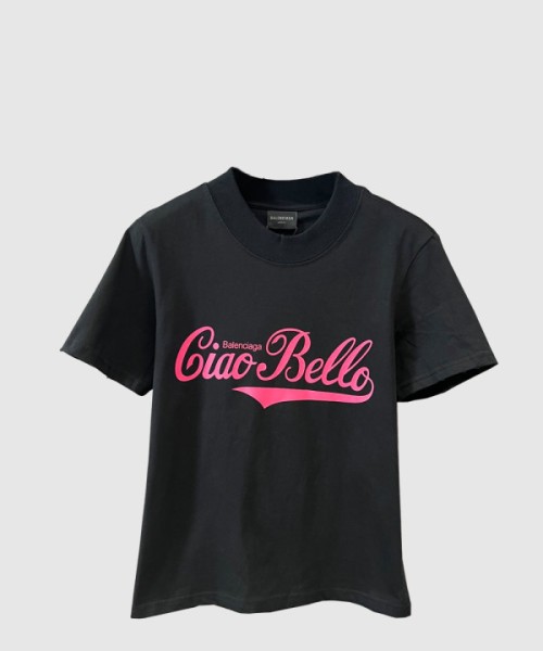 발렌시아가 로고 프린트 반팔