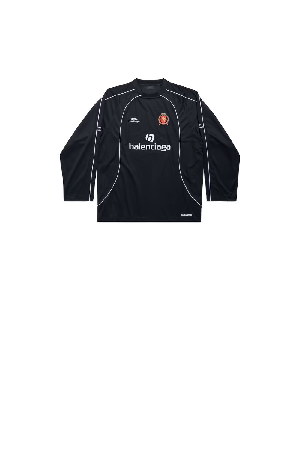 발렌시아가 파리 사커 롱 슬리브 오버사이즈 티셔츠