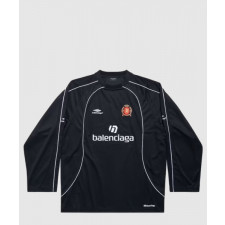 발렌시아가 파리 사커 롱 슬리브 오버사이즈 티셔츠