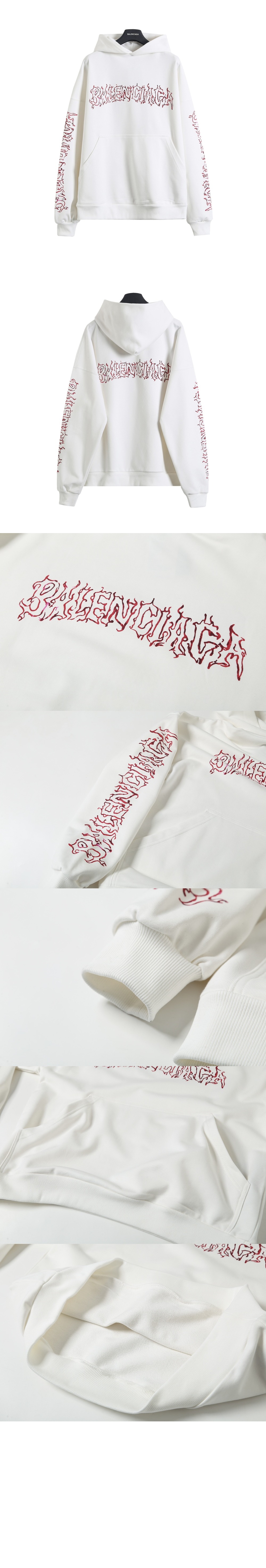 발렌시아가 메탈 아웃라인 오버사이즈 후디