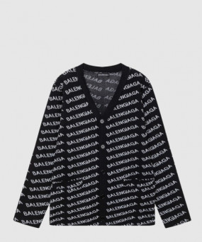 발렌시아가 올오버 로고 가디건