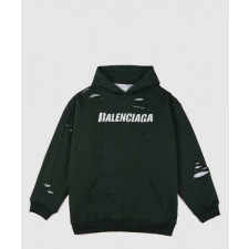 발렌시아가 로고 후드 긴팔