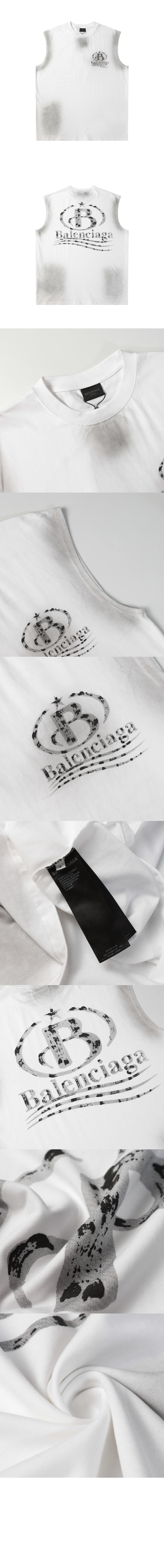 발렌시아가 로고 민소매 톱