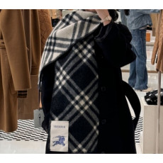 버버리 체크 울 스카프 블랙