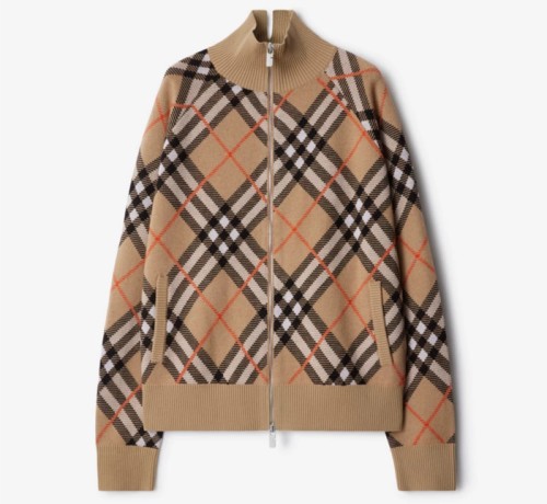 버버리 체크 울 모헤어 블렌드 재킷