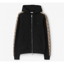 버버리 체크 트리밍 코튼 지퍼 후디