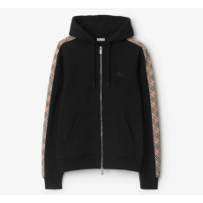 버버리 체크 트리밍 코튼 지퍼 후디