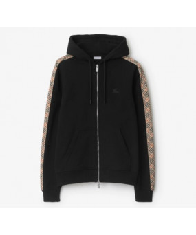 버버리 체크 트리밍 코튼 지퍼 후디