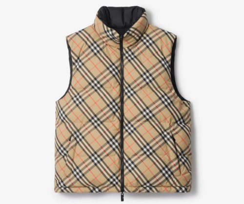 버버리 리버시블 체크 퍼퍼 질레 조끼 패딩
