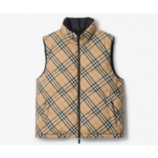 버버리 리버시블 체크 퍼퍼 질레 조끼 패딩