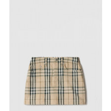 버버리 체크 데님 미니 스커트