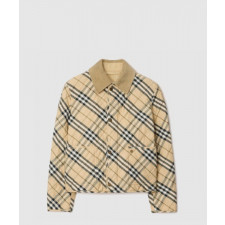 버버리 크롭 체크 퀼팅 반 재킷