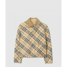 버버리 크롭 체크 퀼팅 반 재킷