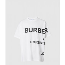 버버리 로고 코튼 티셔츠