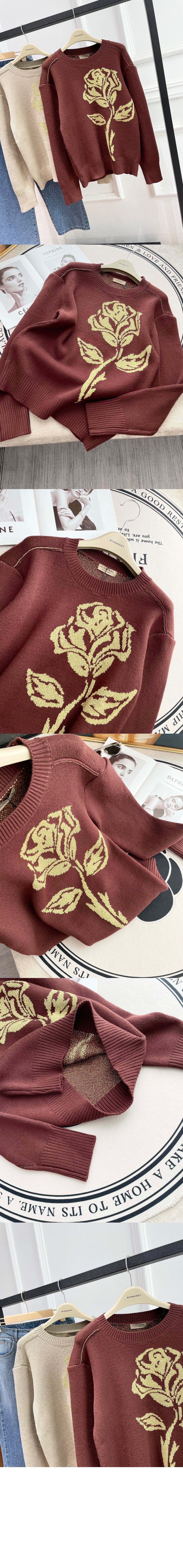 버버리 로즈 울 블렌드 스웨터