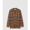 버버리 체크 울 캐시미어 가디건
