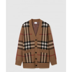 버버리 체크 울 캐시미어 가디건