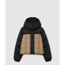 버버리 크롭 리버시블 체크 퍼퍼 재킷
