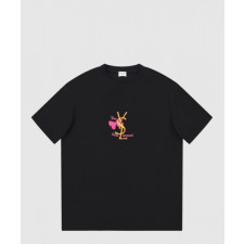 생로랑 로고 프린트 반팔