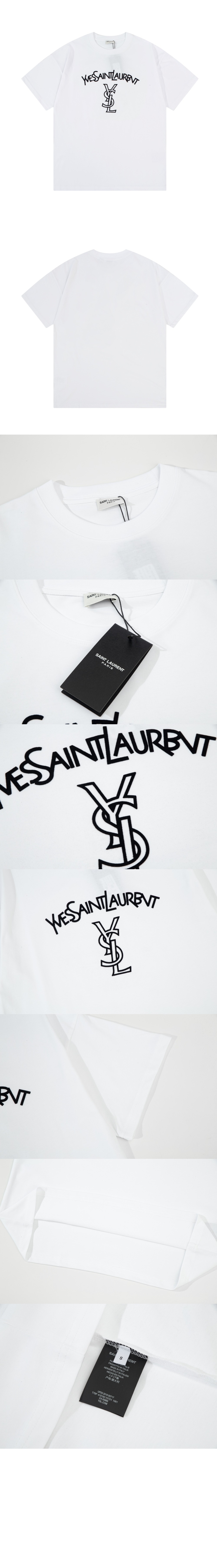 생로랑 플라워 코튼 톱