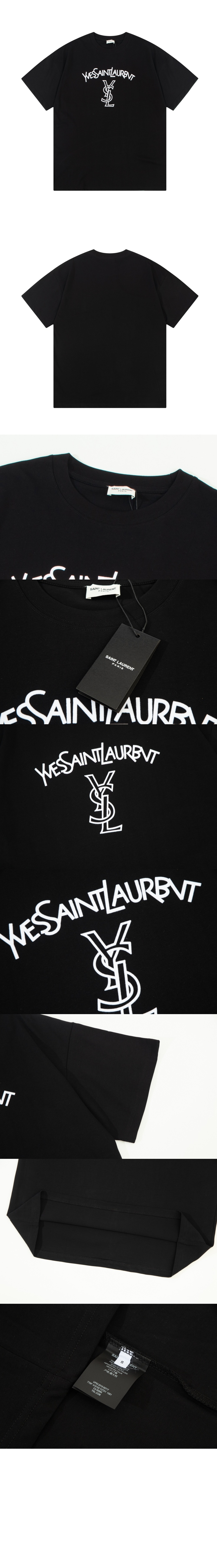 생로랑 로고 프린트 반팔