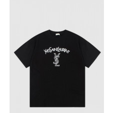 생로랑 로고 프린트 반팔