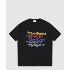 생로랑 로고 프린트 반팔