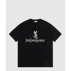 생로랑 로고 프린트 반팔