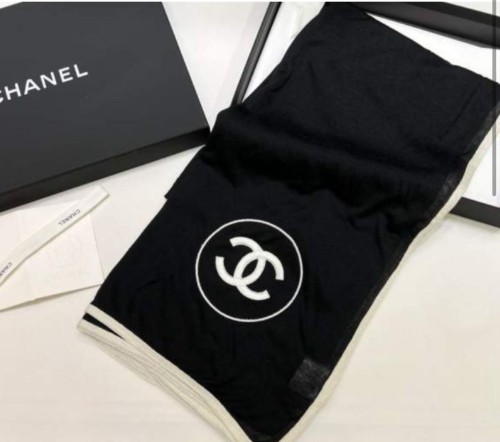 샤넬 CC로고 스톨 캐시미어 실크 머플러 A52032