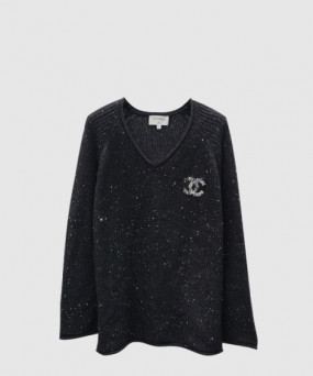 샤넬 프린트 니트 톱