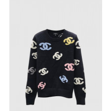 샤넬 프린트 니트 톱