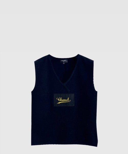 샤넬 프린트 니트 톱