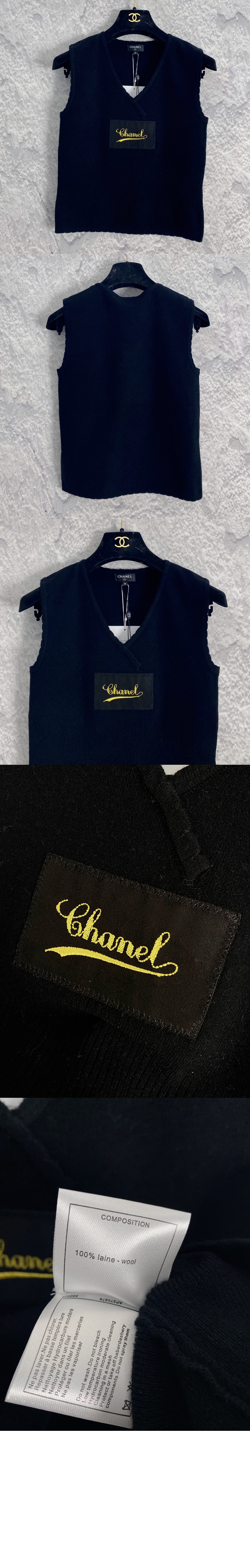 샤넬 프린트 니트 톱