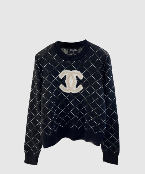 샤넬 프린트 니트 톱