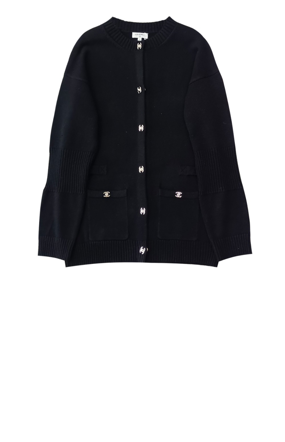 샤넬 로고 니트 코트