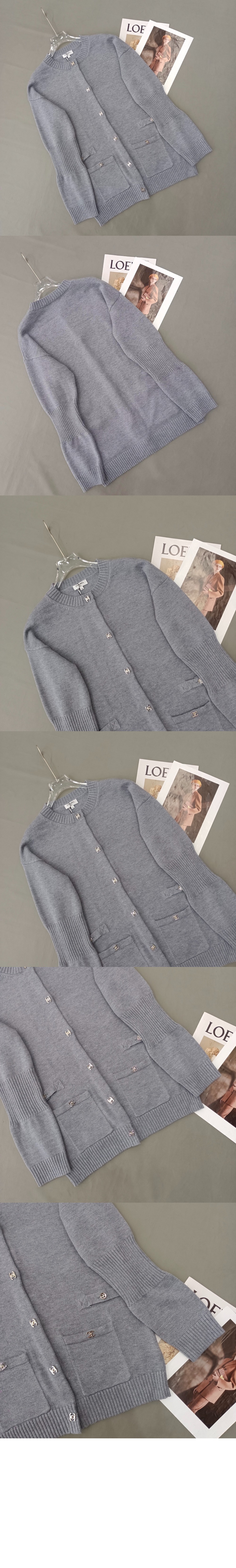 샤넬 로고 니트 코트