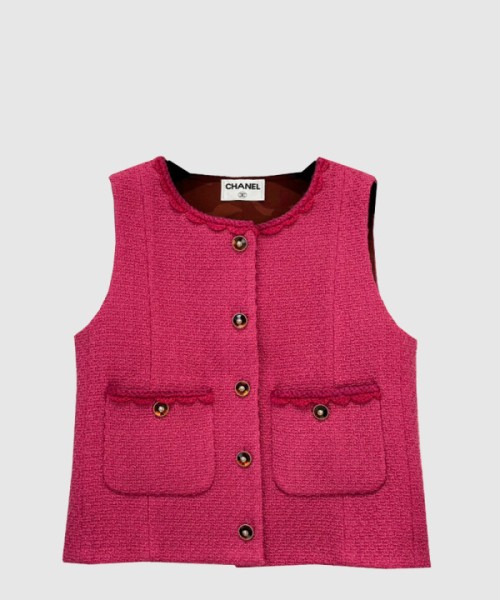 샤넬 로고 프린트 셔츠 톱