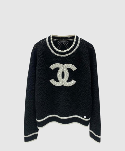 샤넬 로고 니트 상의