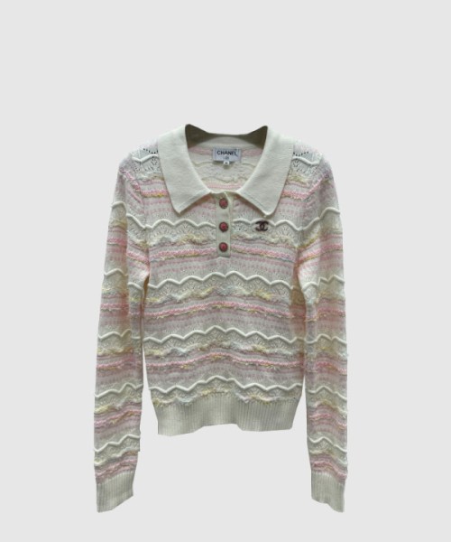 샤넬 로고 니트 상의