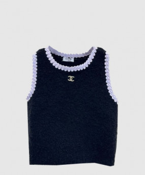 샤넬 로고 니트 상의