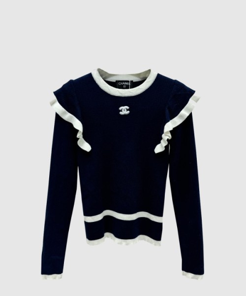 샤넬 로고 니트 상의