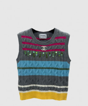 샤넬 로고 니트 상의