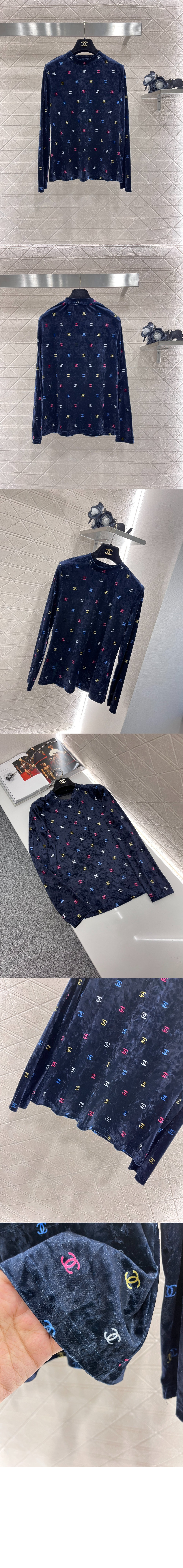 샤넬 로고 니트 상의