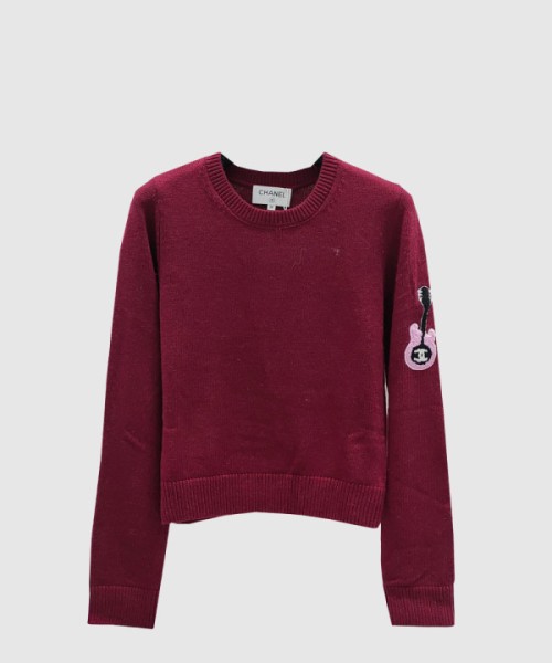 샤넬 프린트 니트 톱