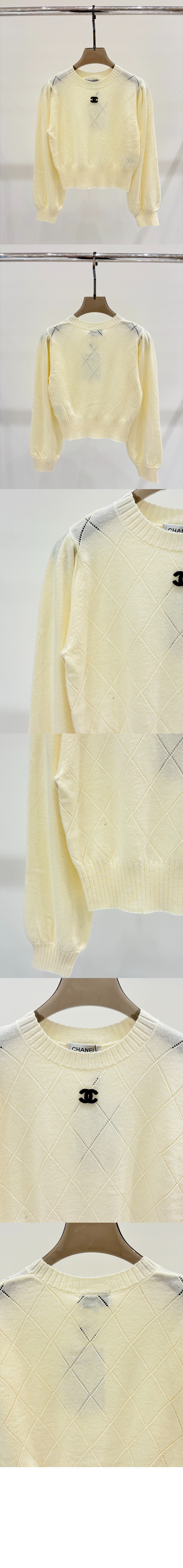 샤넬 프린트 니트 톱