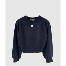 샤넬 프린트 니트 톱